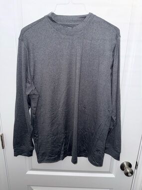 Maelreg Men's Performance Long-Sleeve Crew Neck Shirt in Grey - Size XL